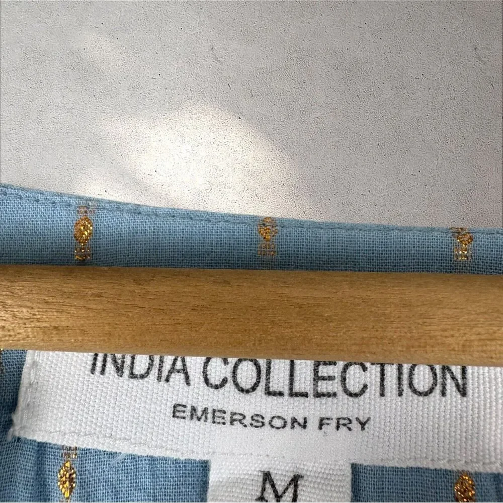 Emerson Fry Sky Blue Blouse with gold. Gently worn. - Picture 5 of 7